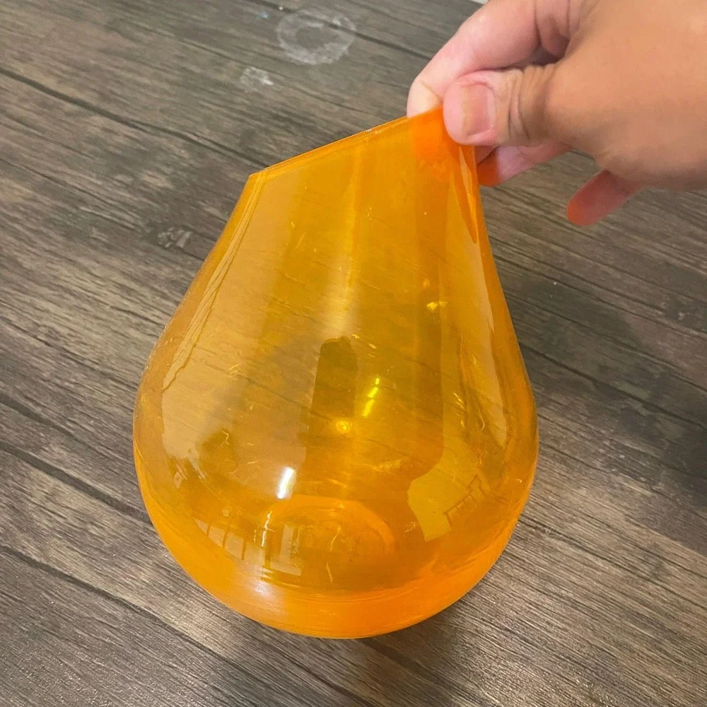 Orange Glass Vase Teardrop Shape Modern Art‎ Decor Accent Tabletop